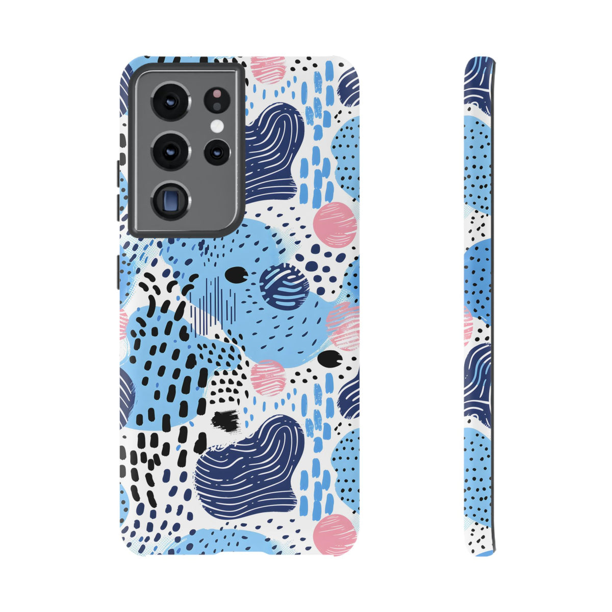 Abstract Baby Blue Memphis Design Phone Case – Sleek and Contemporary Artistry 3