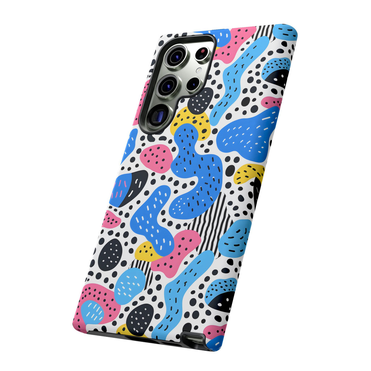 Abstract Baby Blue Memphis Design Phone Case – Sleek and Contemporary Artistry 2