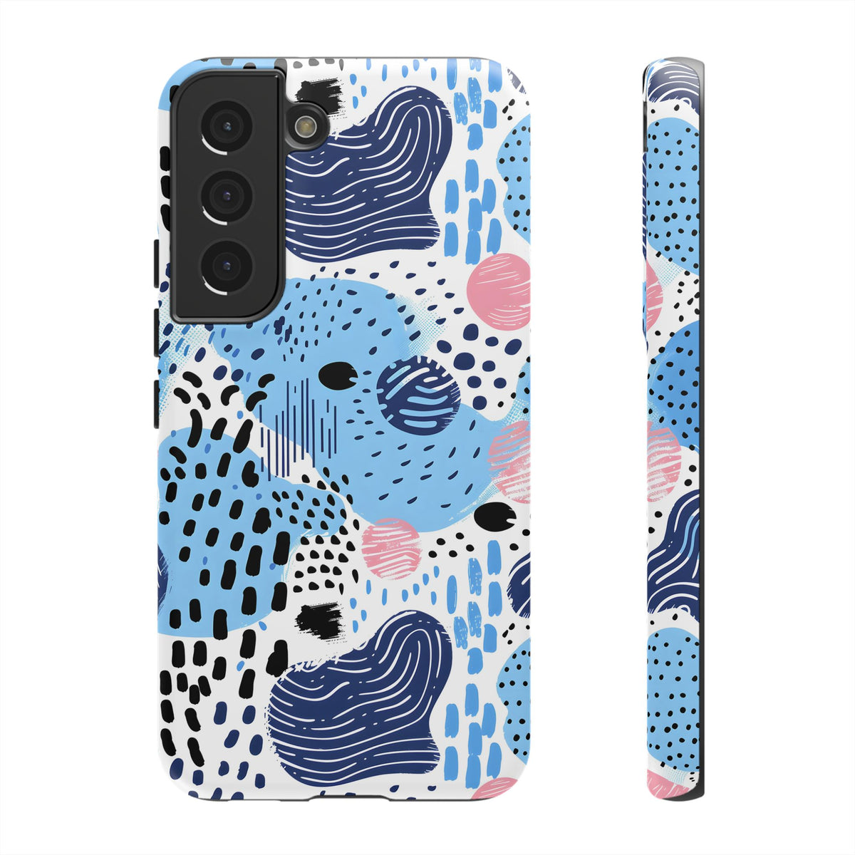 Abstract Baby Blue Memphis Design Phone Case – Sleek and Contemporary Artistry 3