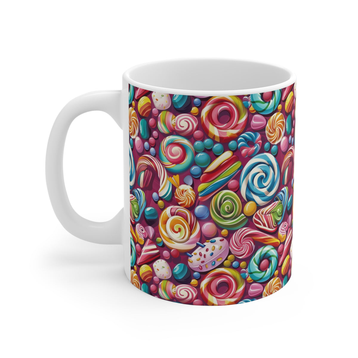 Colorful All-Over Candy Theme Coffee Mug Fun Ceramic Drinkware 246