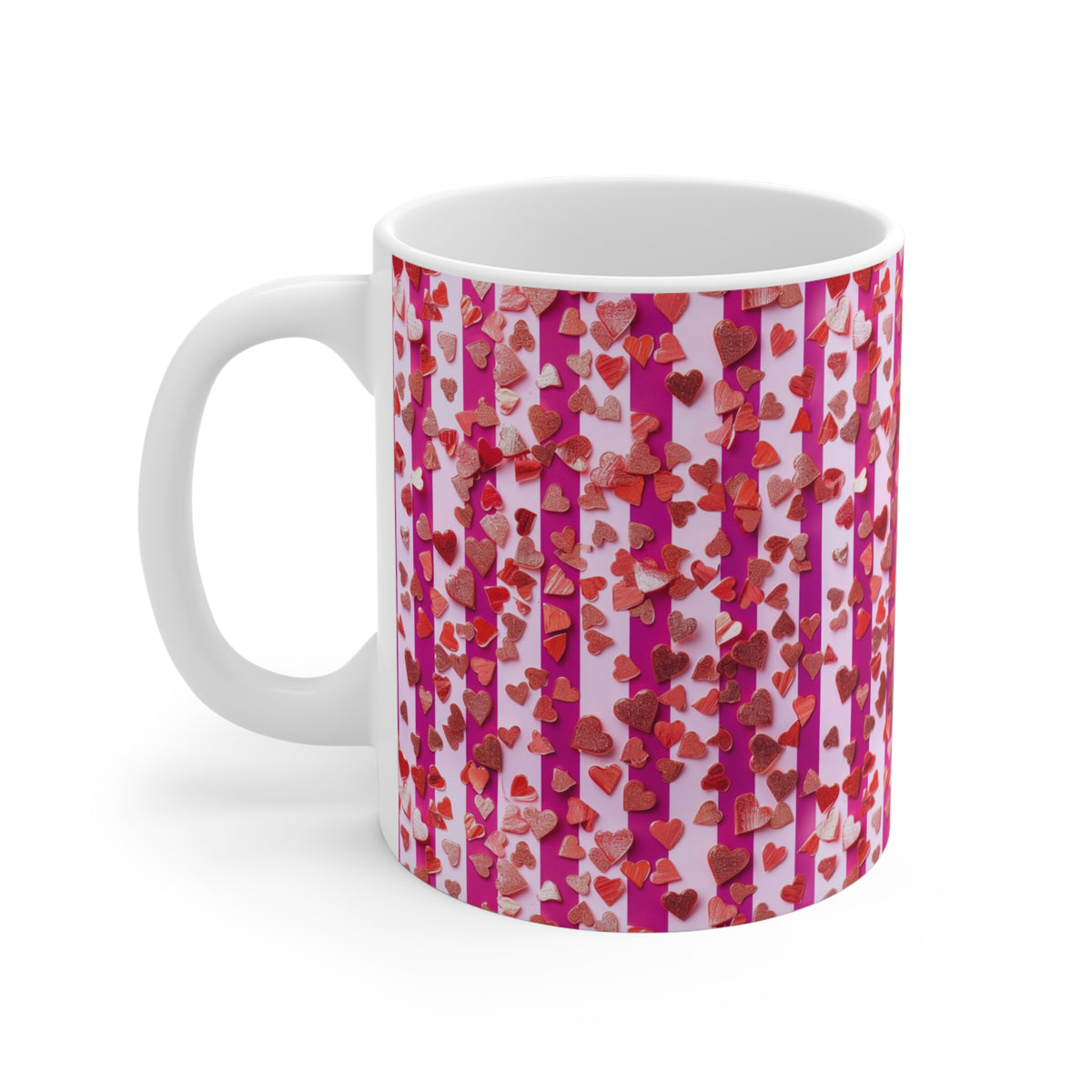 Colorful Heart Design Coffee Mug - Endless Love Pattern Ceramic Cup 471