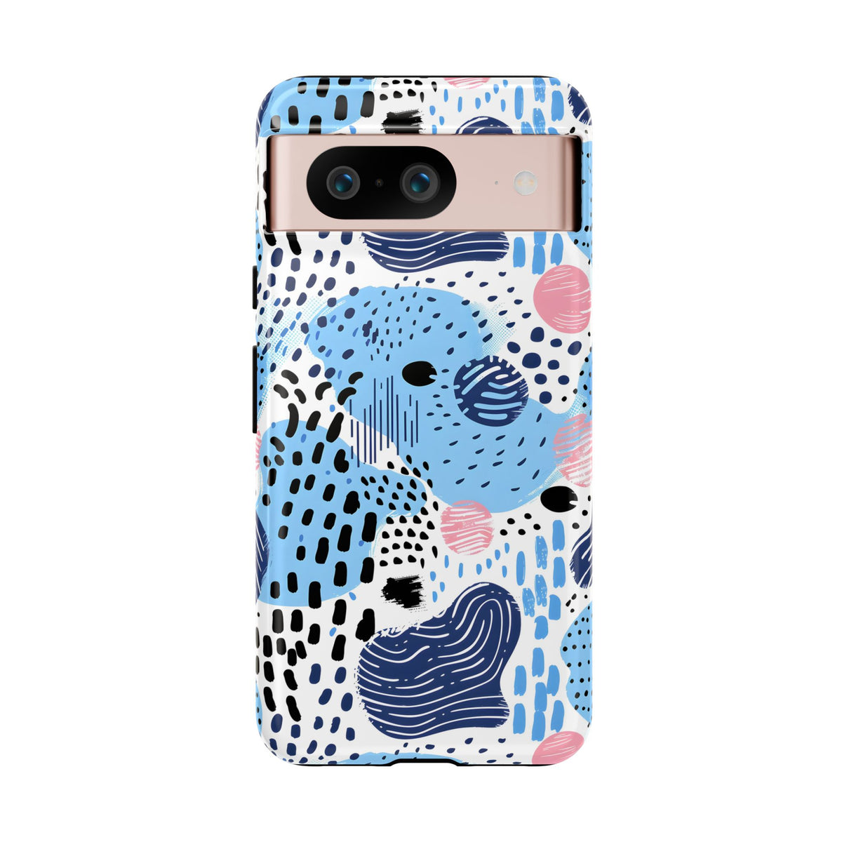 Abstract Baby Blue Memphis Design Phone Case – Sleek and Contemporary Artistry 3