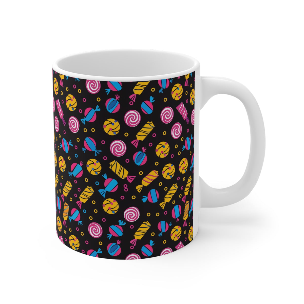 Colorful All-Over Candy Theme Coffee Mug Fun Ceramic Drinkware 380