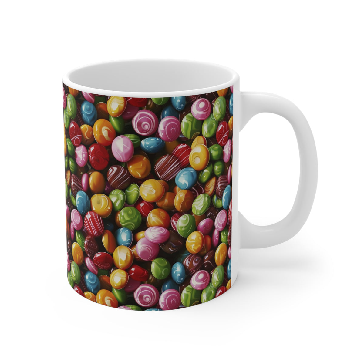 Colorful All-Over Candy Theme Coffee Mug Fun Ceramic Drinkware 330