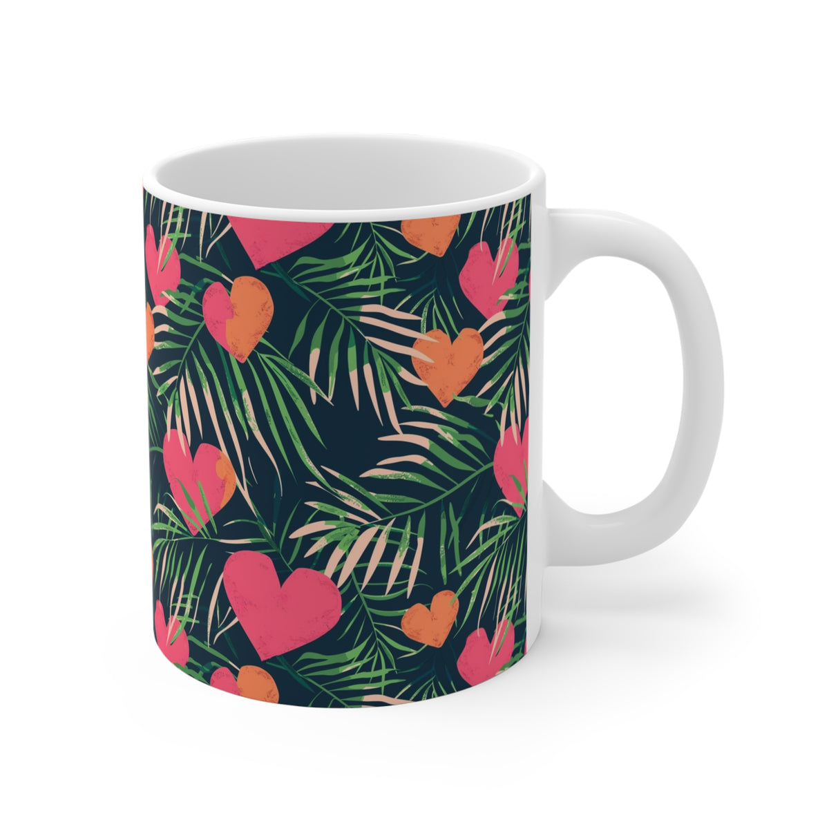 Colorful Heart Design Coffee Mug - Endless Love Pattern Ceramic Cup 829