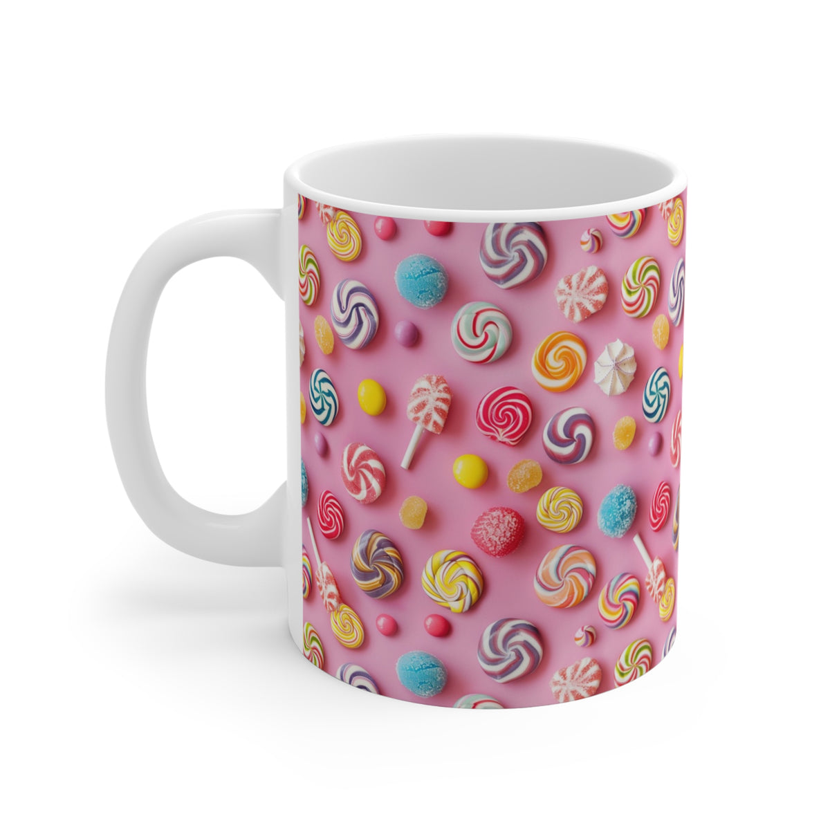 Colorful All-Over Candy Theme Coffee Mug Fun Ceramic Drinkware 317