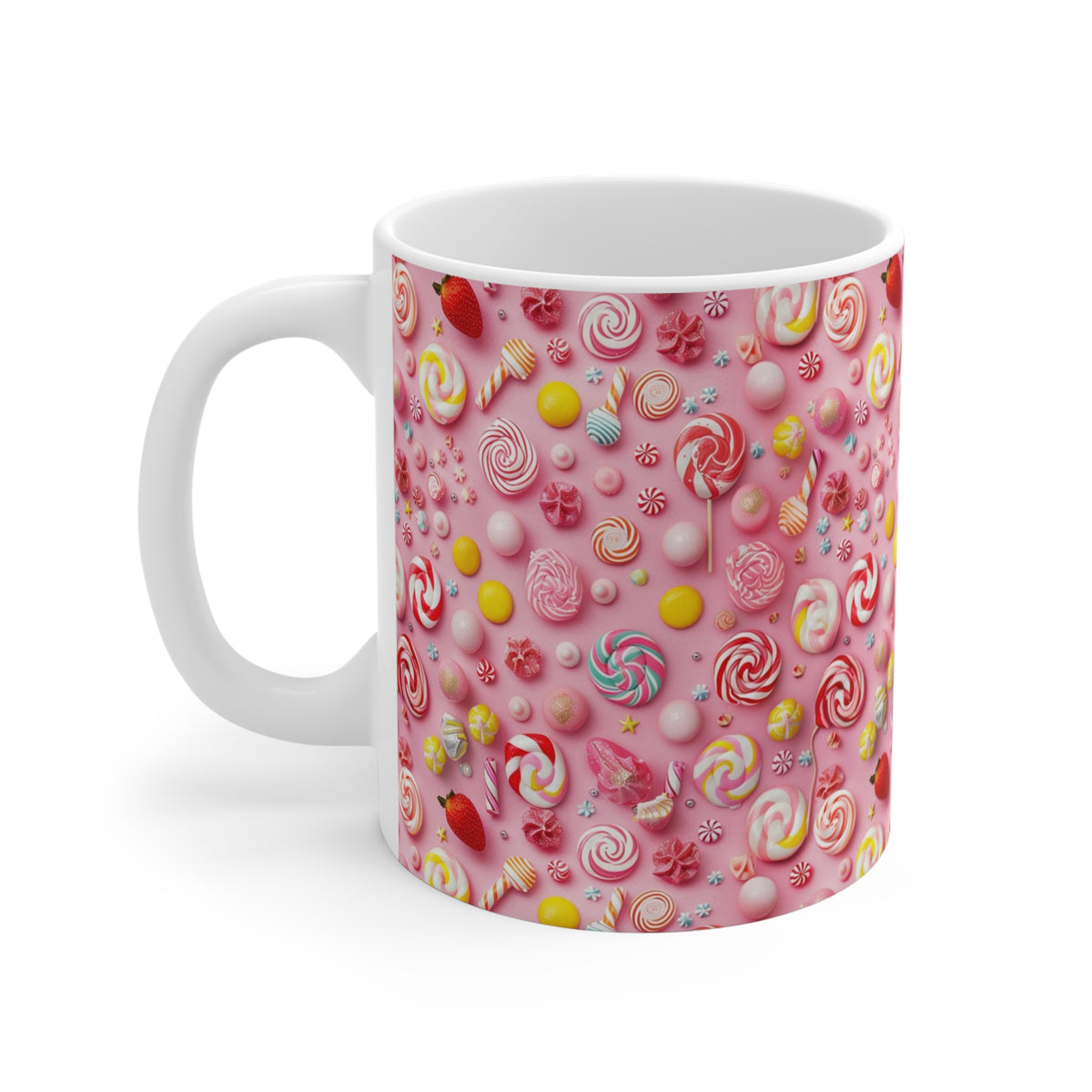 Colorful All-Over Candy Theme Coffee Mug Fun Ceramic Drinkware 072