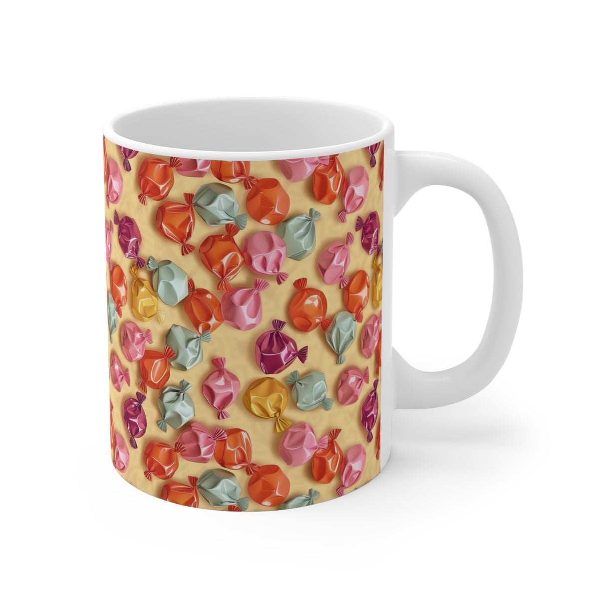 Colorful All-Over Candy Theme Coffee Mug Fun Ceramic Drinkware 039