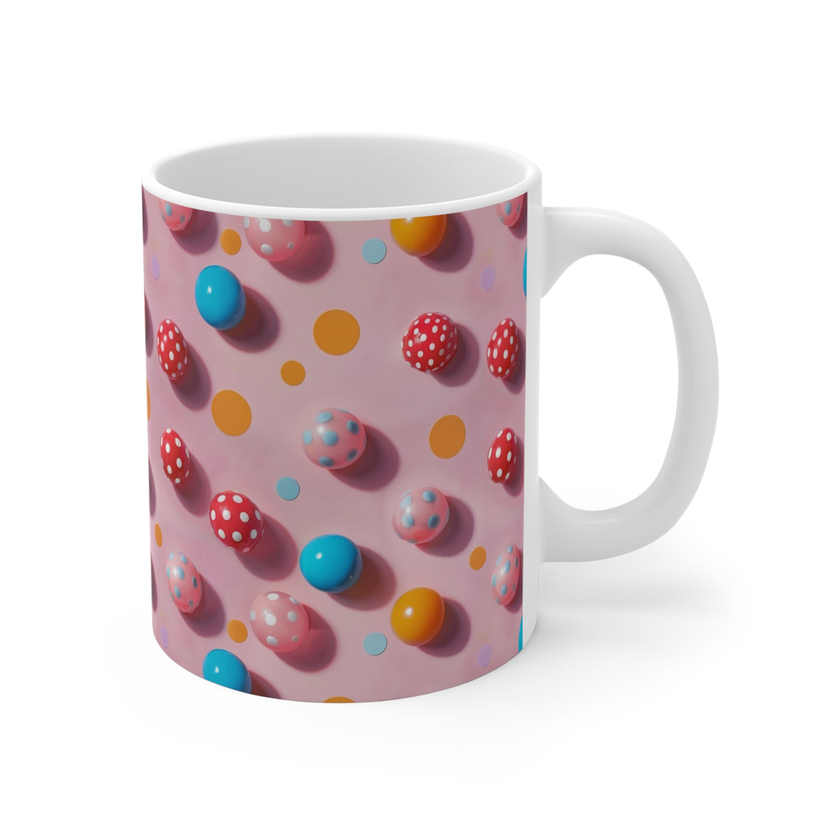 Colorful All-Over Candy Theme Coffee Mug Fun Ceramic Drinkware 461