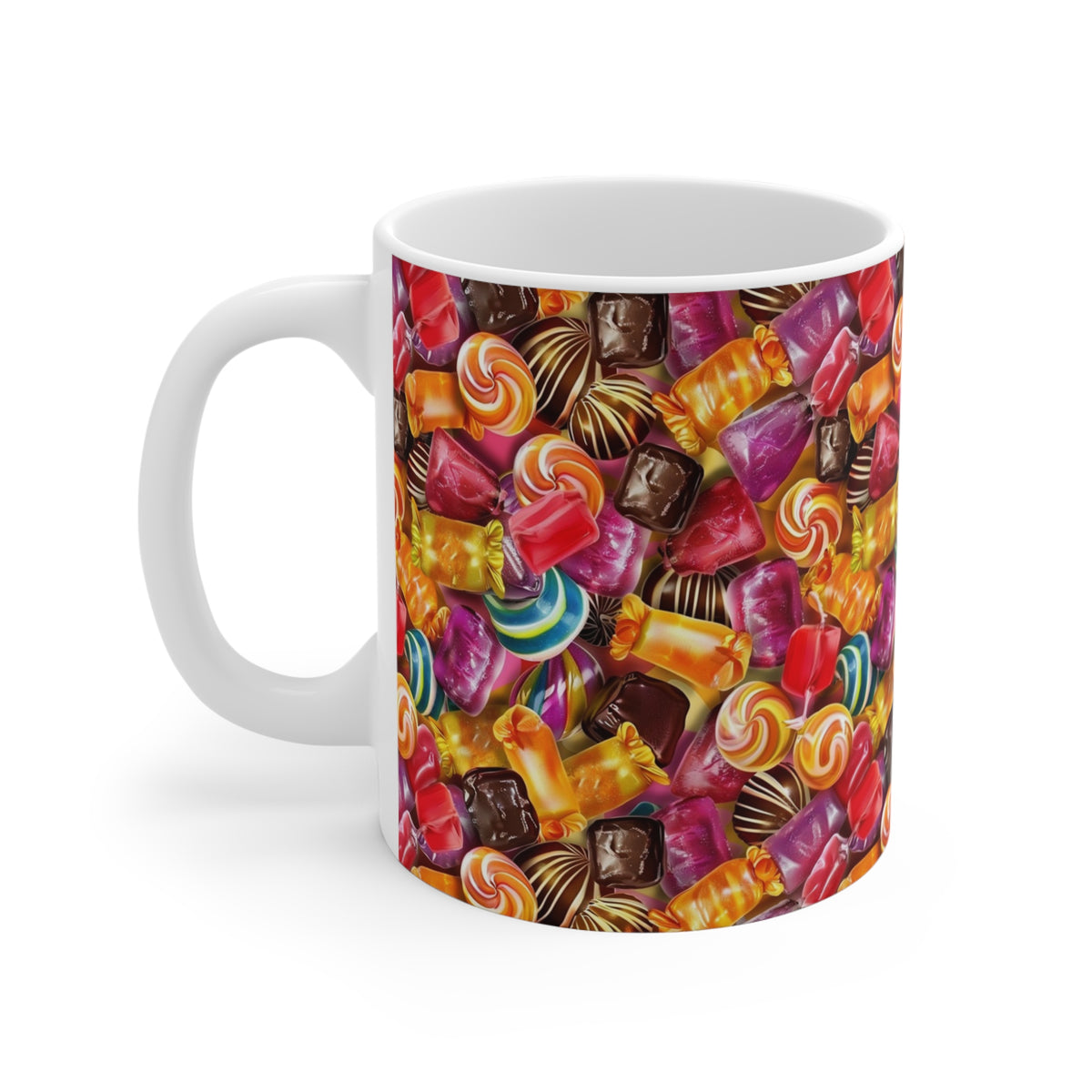 Colorful All-Over Candy Theme Coffee Mug Fun Ceramic Drinkware 116