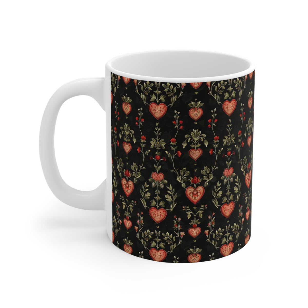 Colorful Heart Design Coffee Mug - Endless Love Pattern Ceramic Cup 497