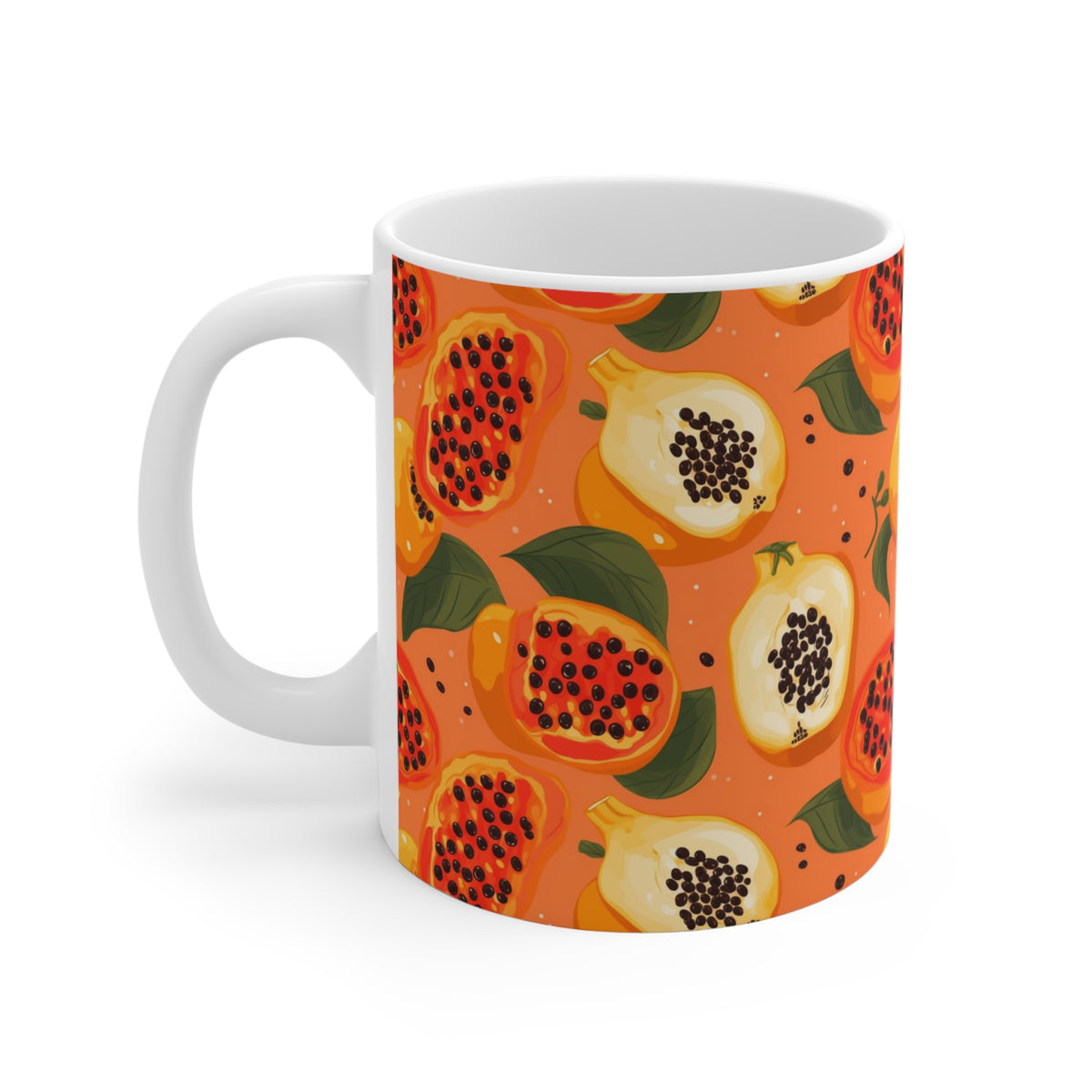 Vibrant Infinite Fruit Pattern Coffee Mug - Unique Ceramic Drinkware 1022