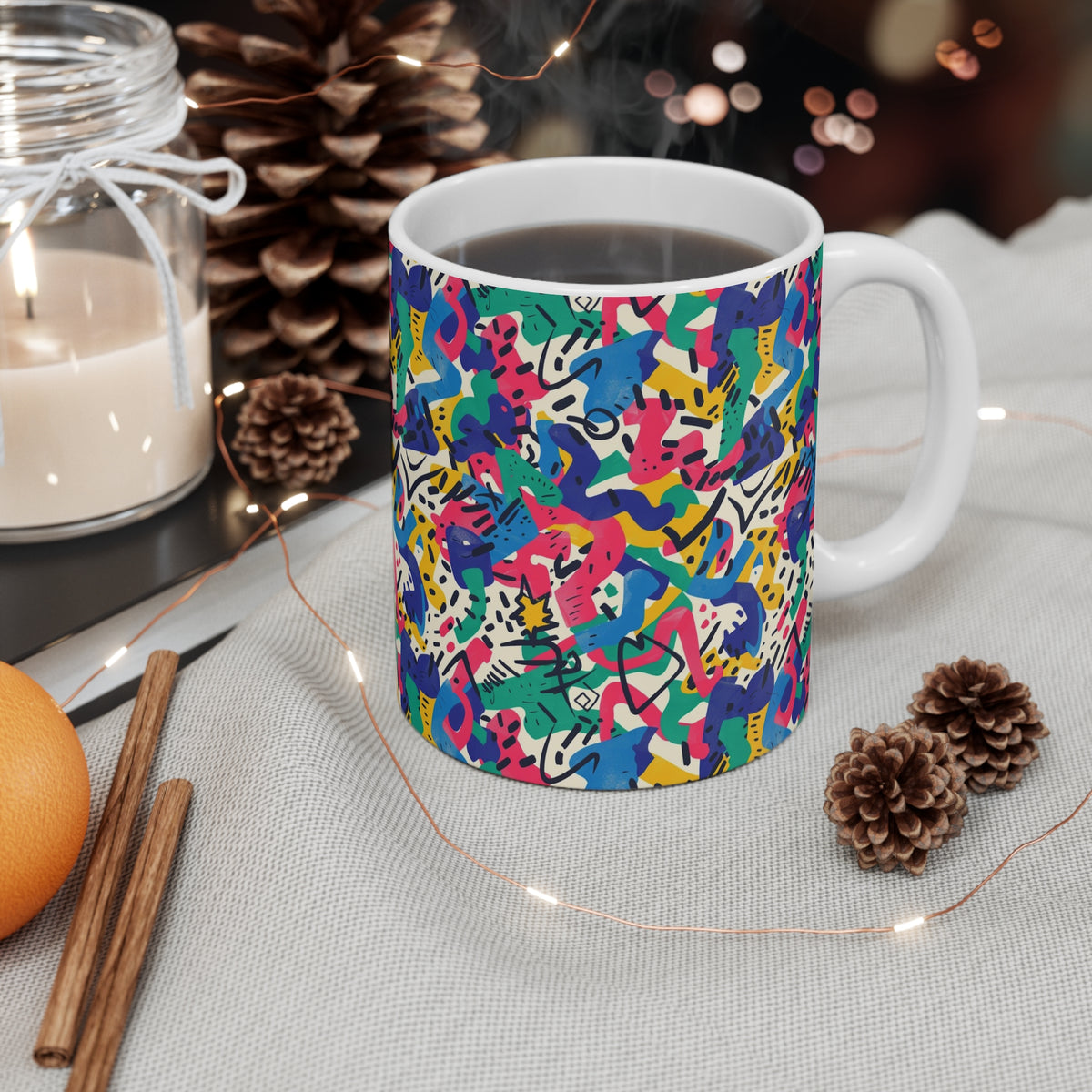 90s Retro Coffee Mug - Full Wrap Design 490