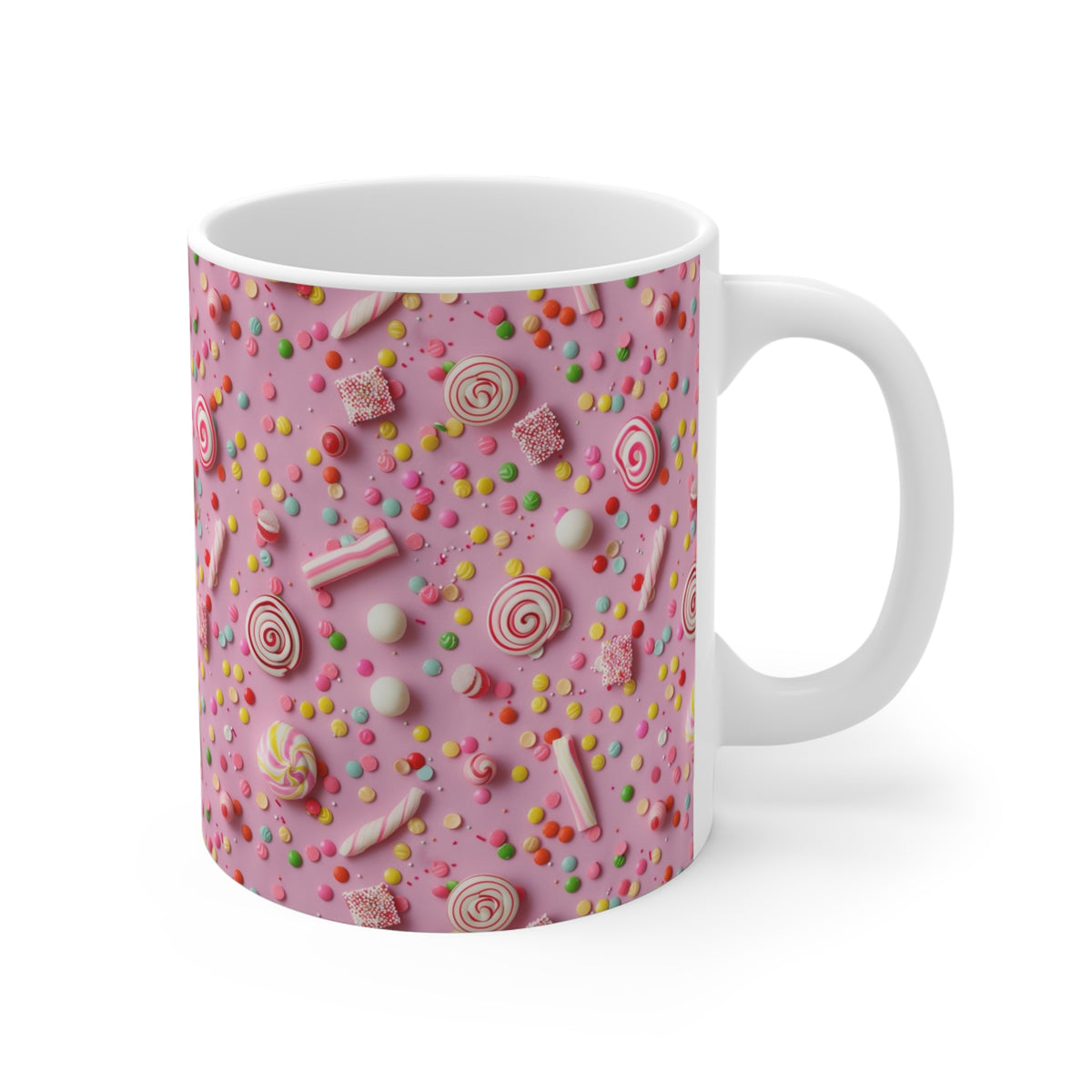 Colorful All-Over Candy Theme Coffee Mug Fun Ceramic Drinkware 265