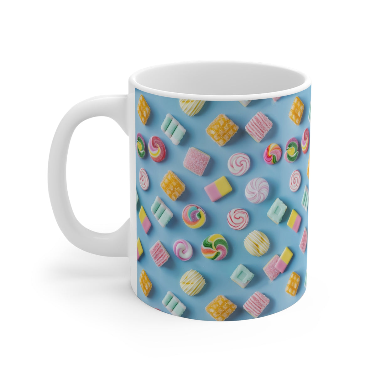 Colorful All-Over Candy Theme Coffee Mug Fun Ceramic Drinkware 273