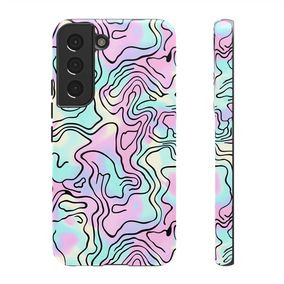 Abstract Pastel Waves and Wavy Lines Phone Case – Elegant and Modern Phone Cover