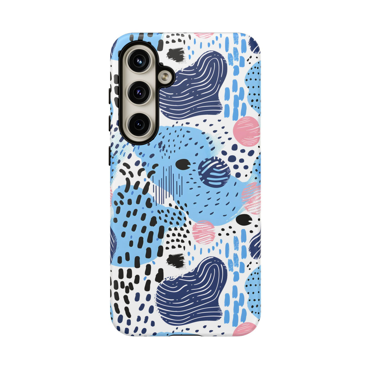 Abstract Baby Blue Memphis Design Phone Case – Sleek and Contemporary Artistry 3