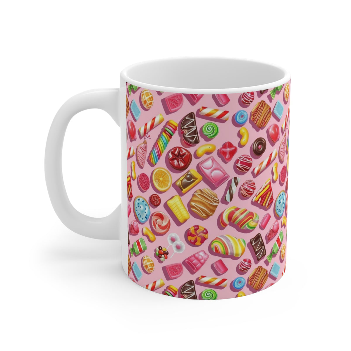 Colorful All-Over Candy Theme Coffee Mug Fun Ceramic Drinkware 159