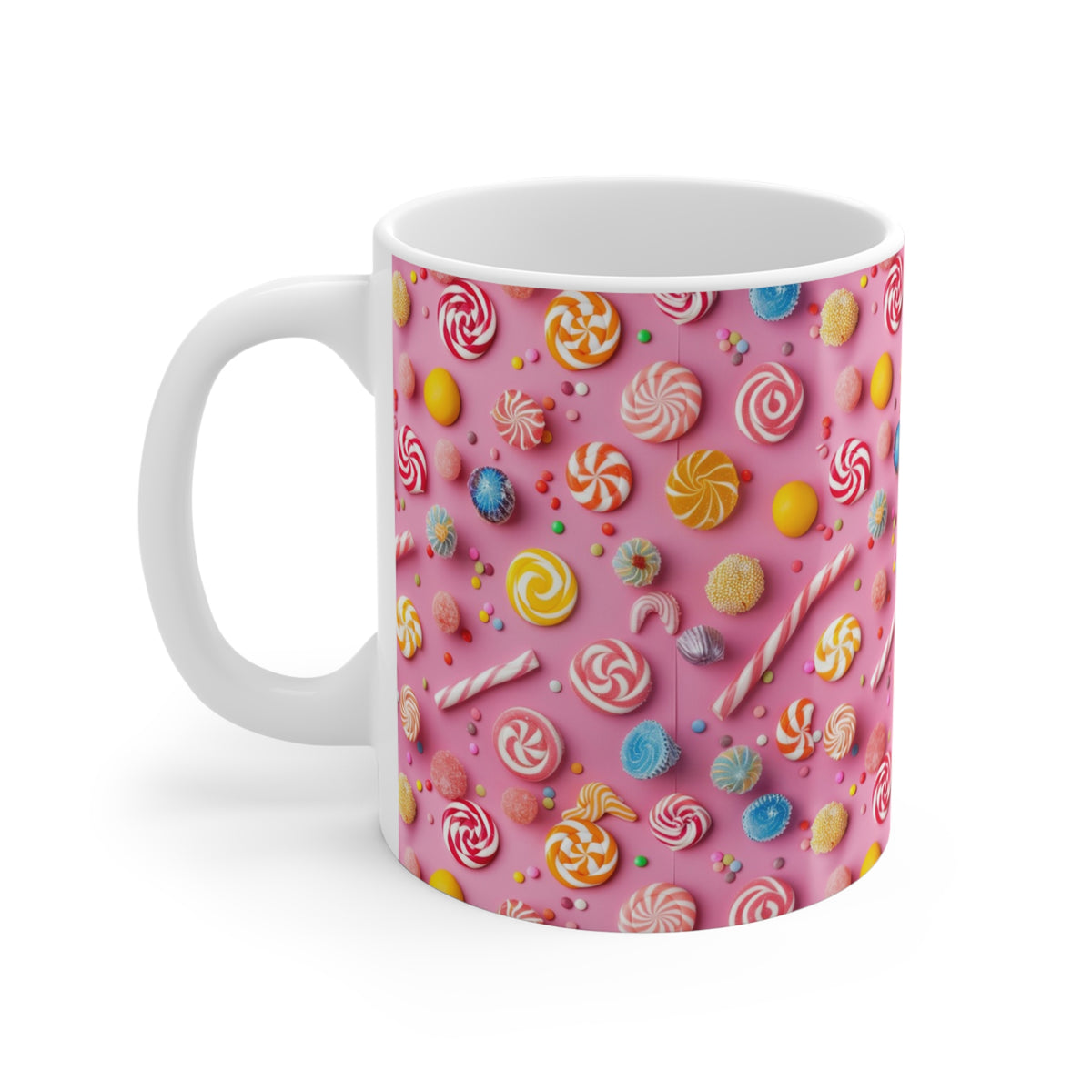 Colorful All-Over Candy Theme Coffee Mug Fun Ceramic Drinkware 325