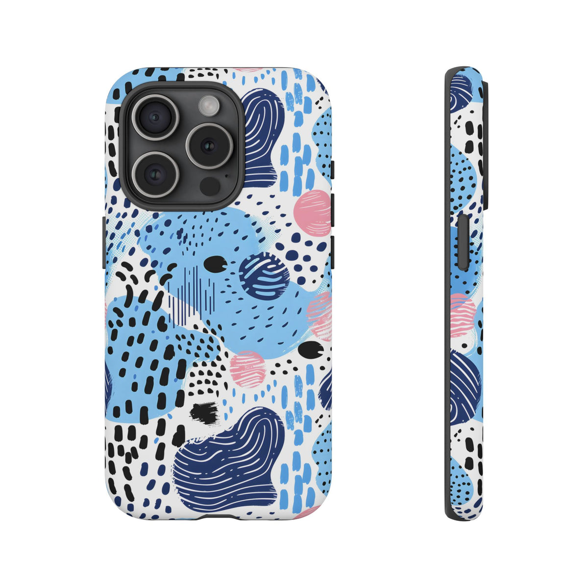 Abstract Baby Blue Memphis Design Phone Case – Sleek and Contemporary Artistry 3