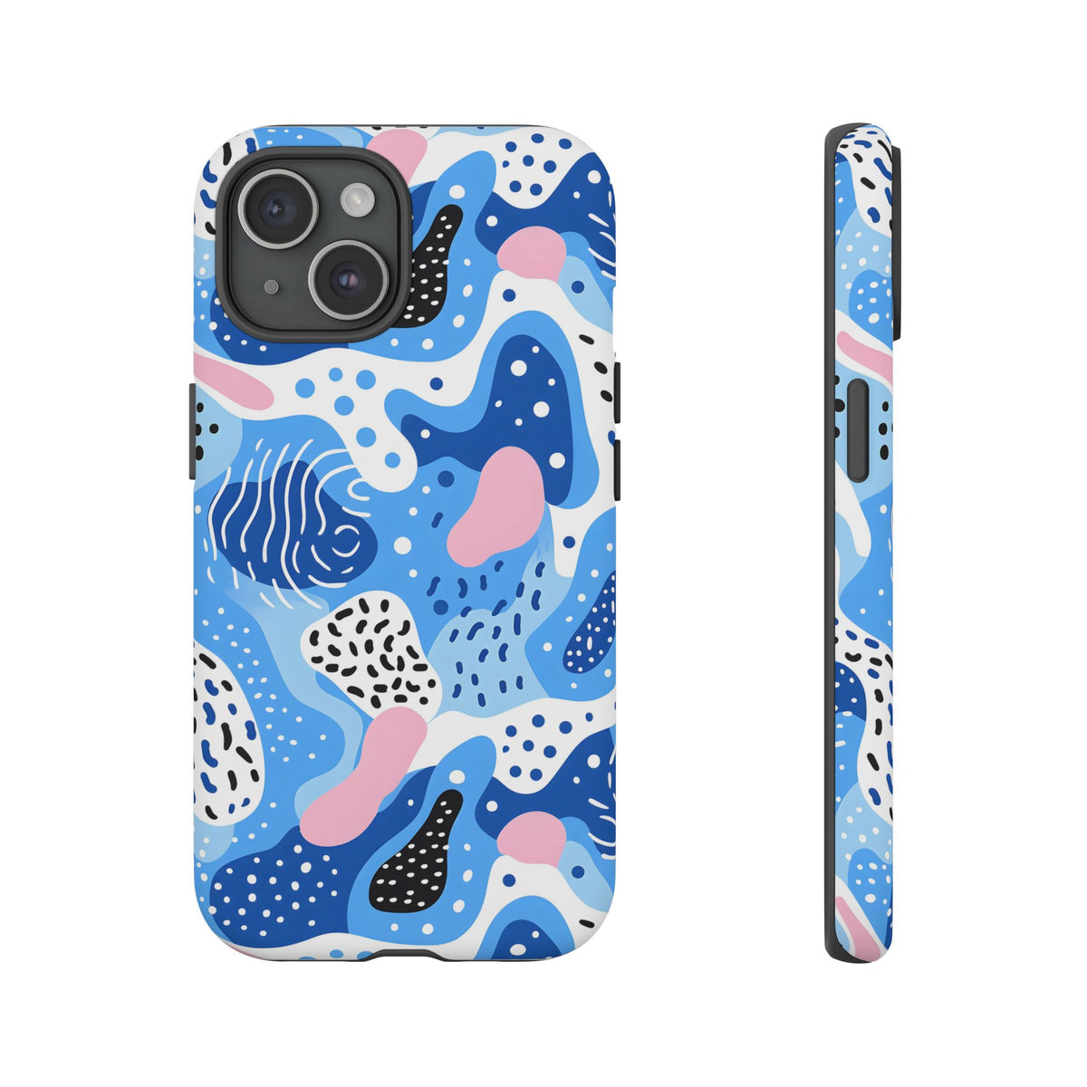 Abstract Baby Blue Memphis Design Phone Case – Sleek and Contemporary Artistry