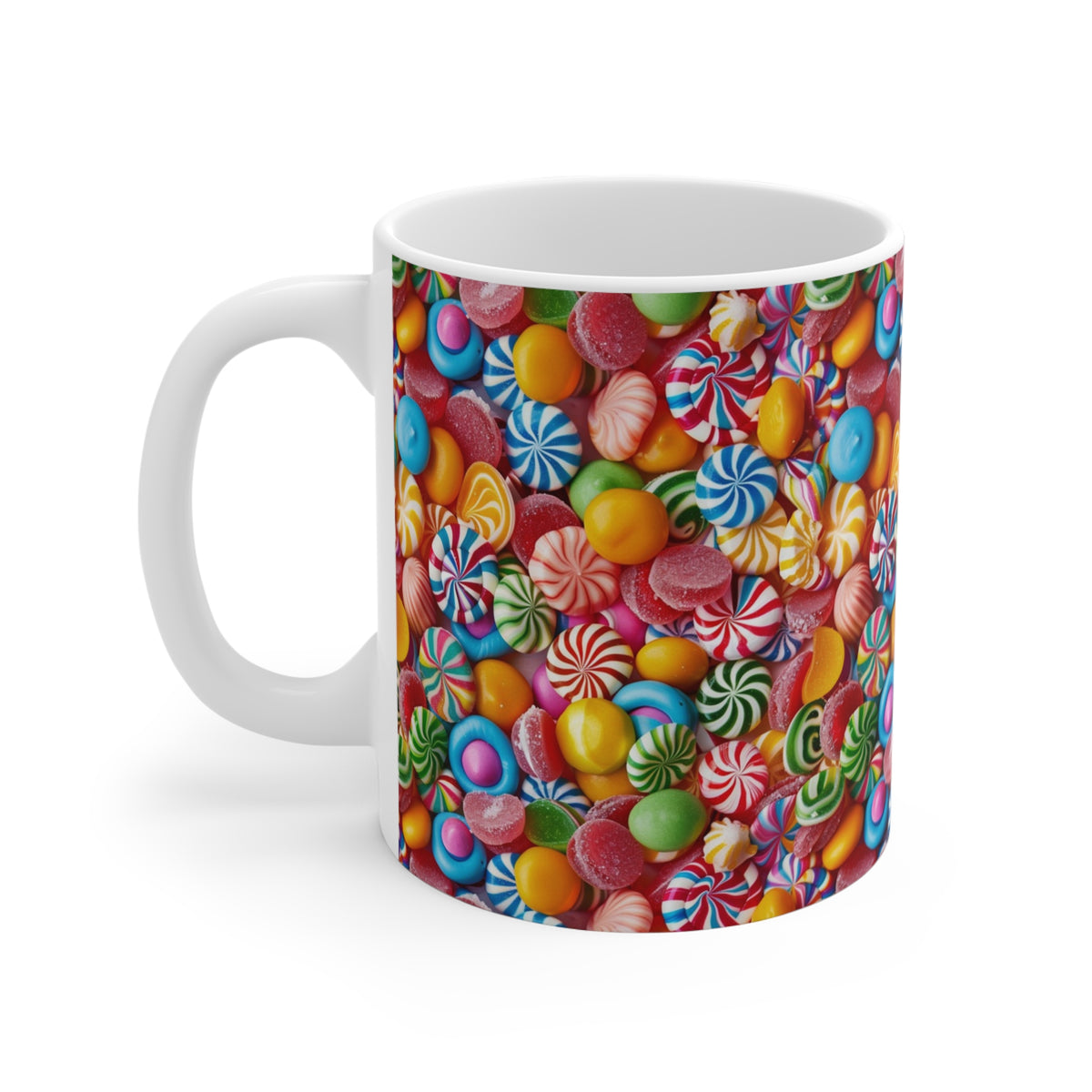 Colorful All-Over Candy Theme Coffee Mug Fun Ceramic Drinkware 284