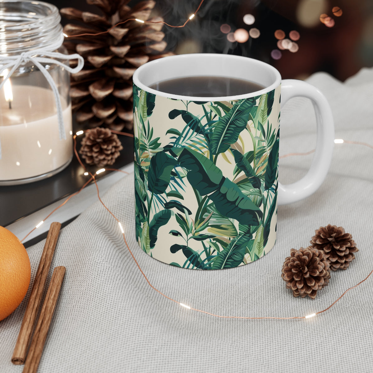 Endless Forest Pattern Coffee Mug - Nature-Inspired Ceramic Drinkware 180