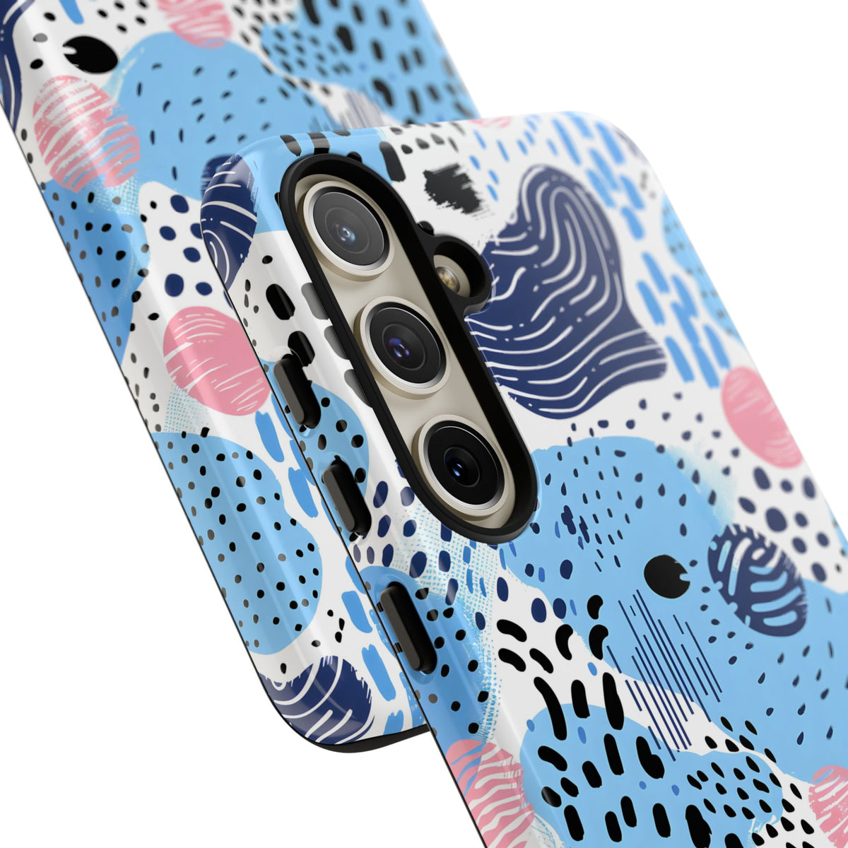 Abstract Baby Blue Memphis Design Phone Case – Sleek and Contemporary Artistry 3