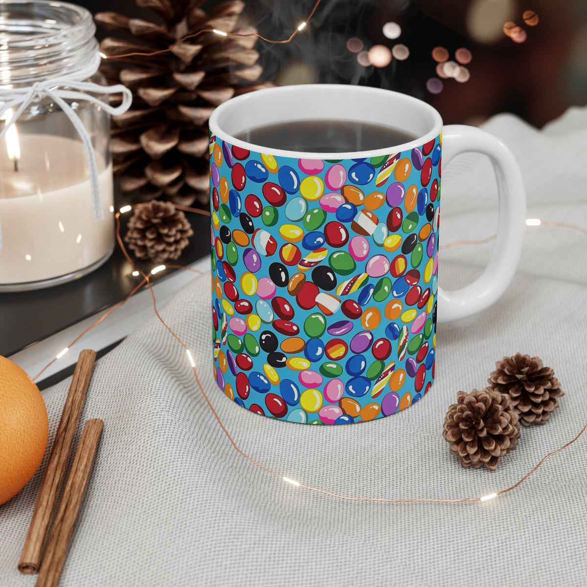 Colorful All-Over Candy Theme Coffee Mug Fun Ceramic Drinkware 290