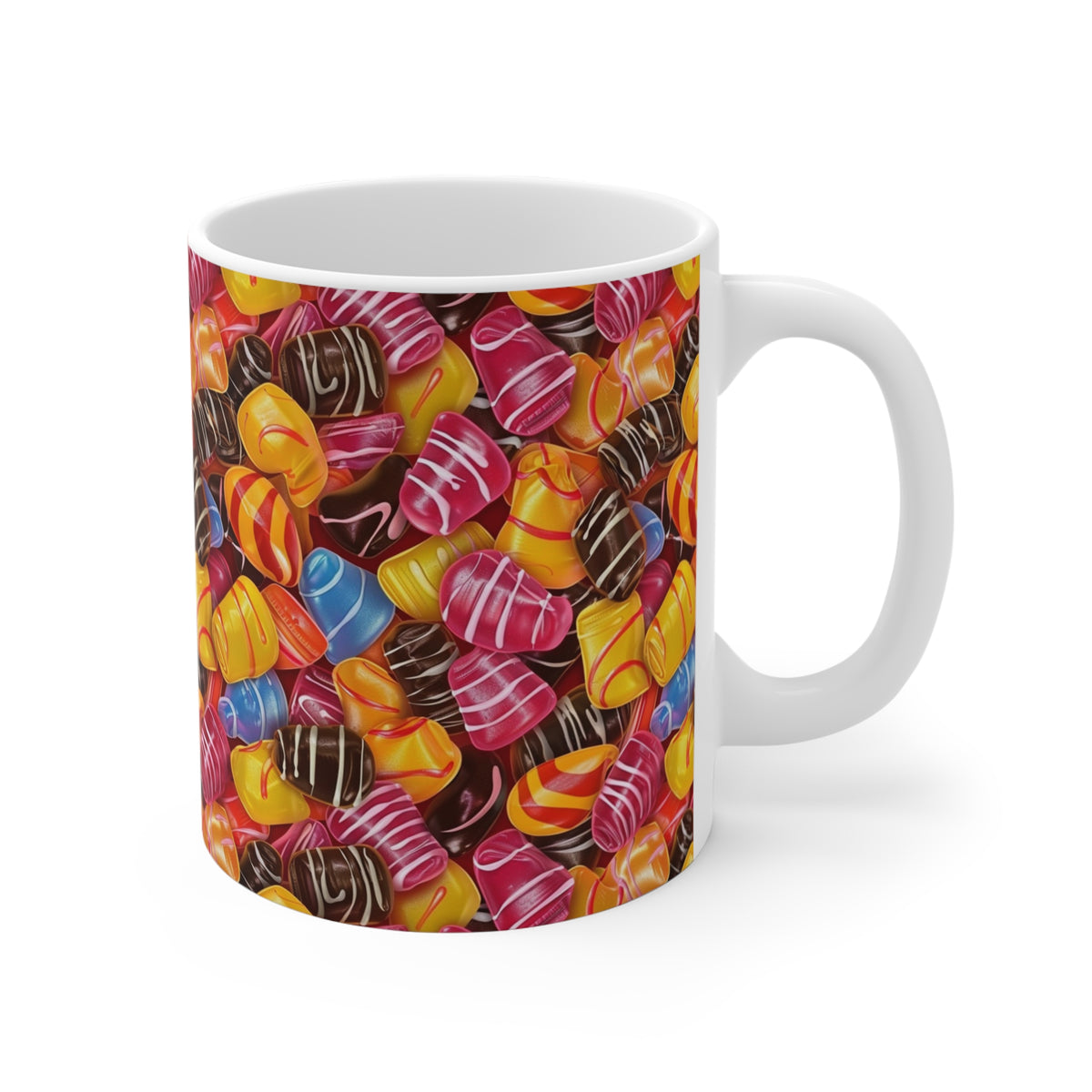 Colorful All-Over Candy Theme Coffee Mug Fun Ceramic Drinkware 484