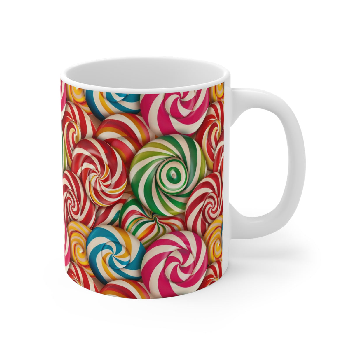 Colorful All-Over Candy Theme Coffee Mug Fun Ceramic Drinkware 422