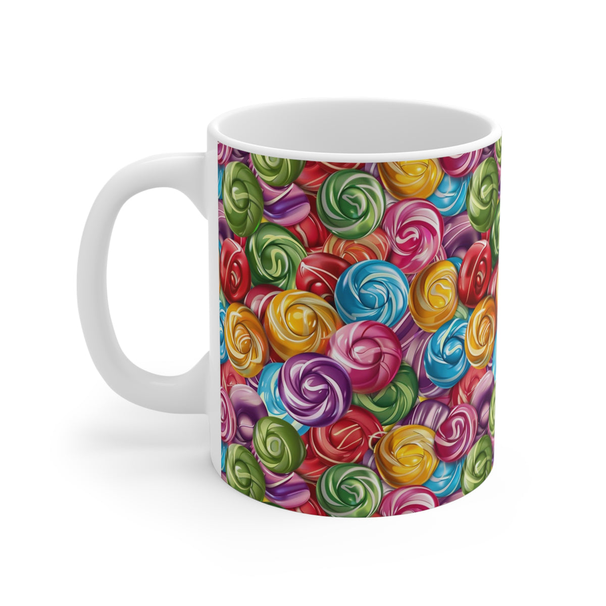 Colorful All-Over Candy Theme Coffee Mug Fun Ceramic Drinkware 462