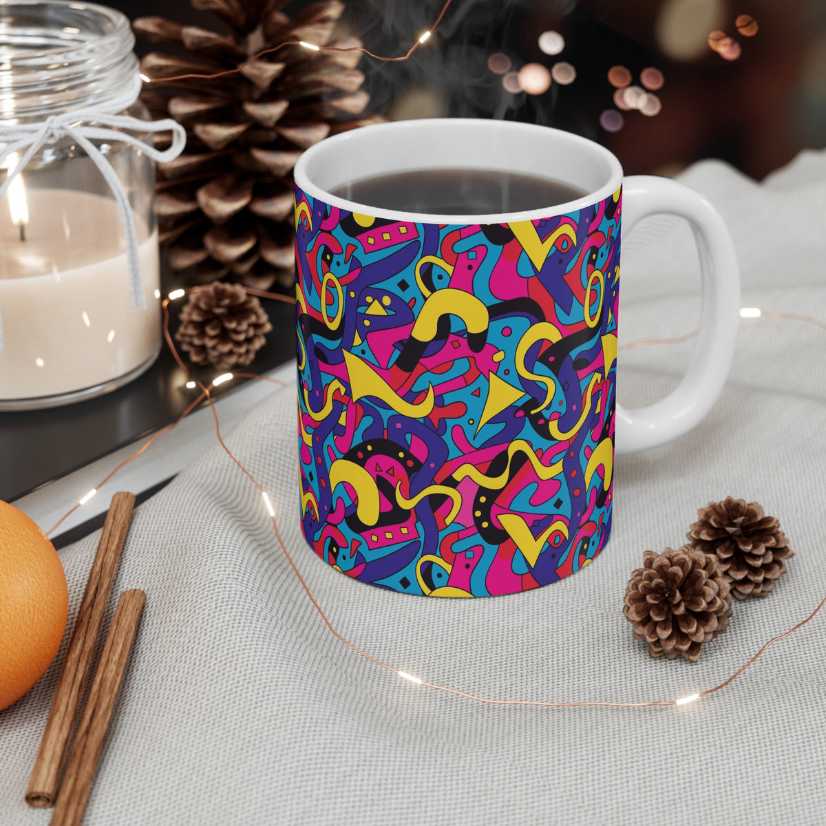 90s Retro Coffee Mug - Full Wrap Design 506