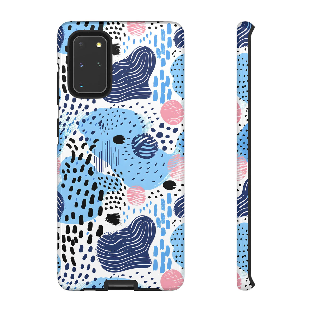 Abstract Baby Blue Memphis Design Phone Case – Sleek and Contemporary Artistry 3