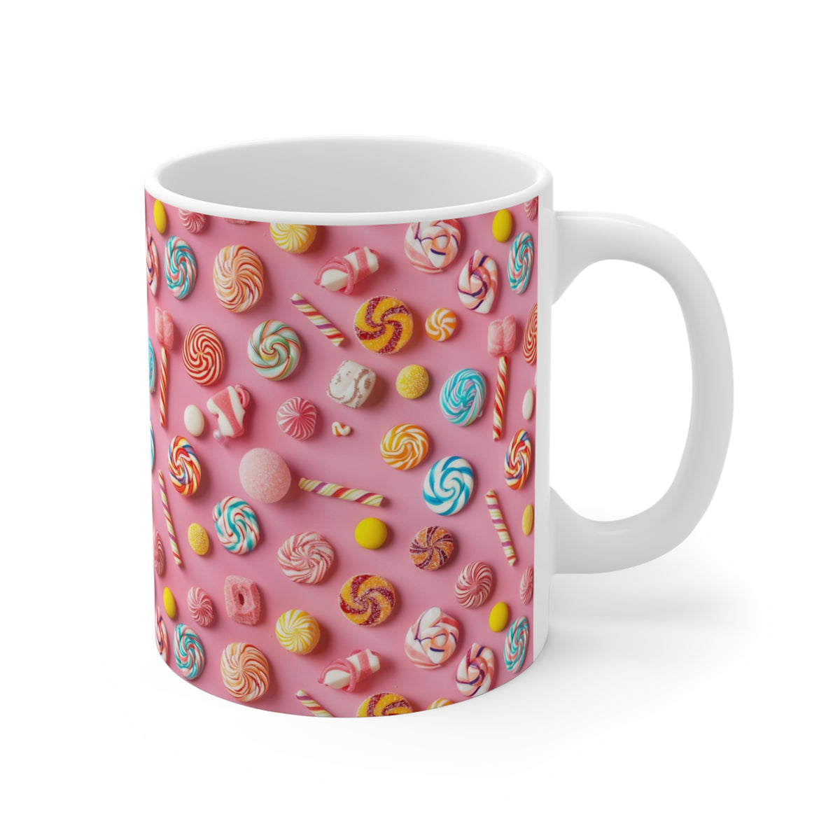 Colorful All-Over Candy Theme Coffee Mug Fun Ceramic Drinkware 361