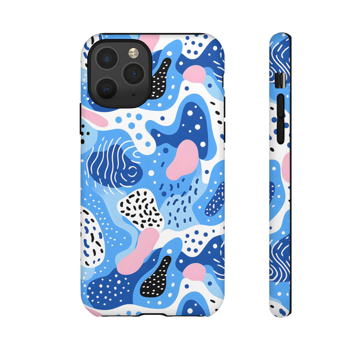 Abstract Baby Blue Memphis Design Phone Case – Sleek and Contemporary Artistry