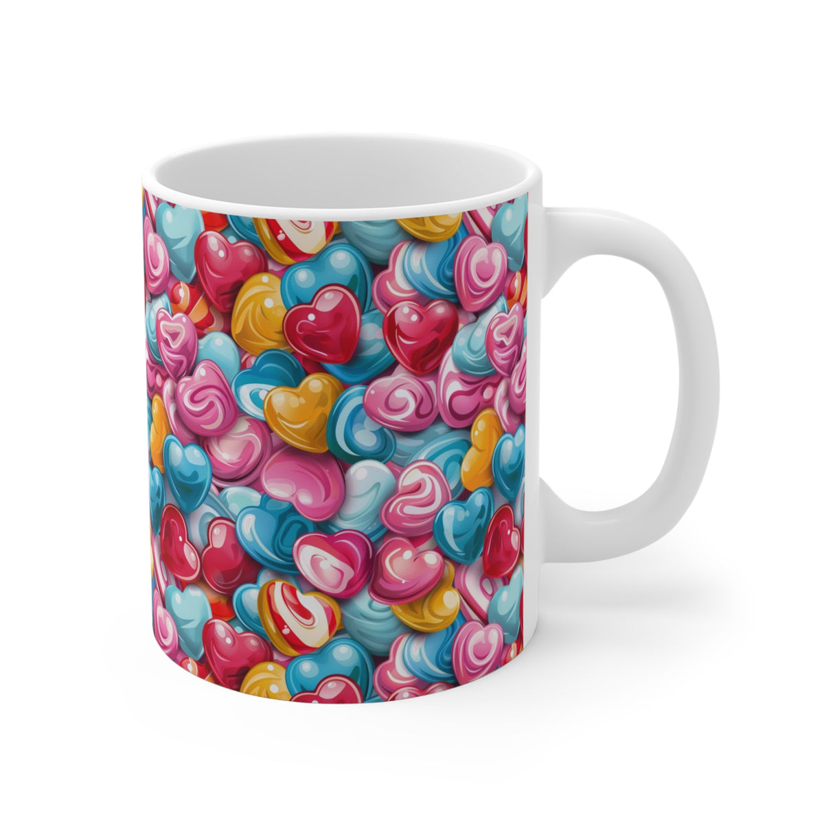 Colorful All-Over Candy Theme Coffee Mug Fun Ceramic Drinkware 427