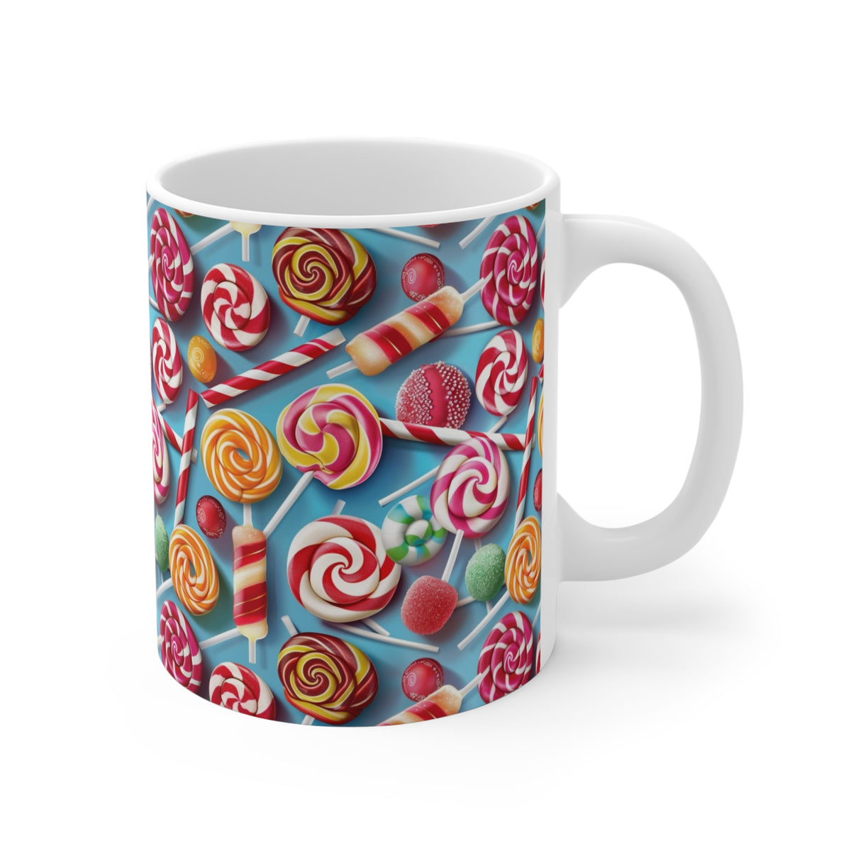 Colorful All-Over Candy Theme Coffee Mug Fun Ceramic Drinkware 291