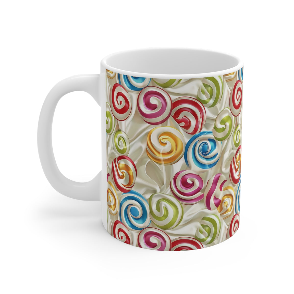 Colorful All-Over Candy Theme Coffee Mug Fun Ceramic Drinkware 347