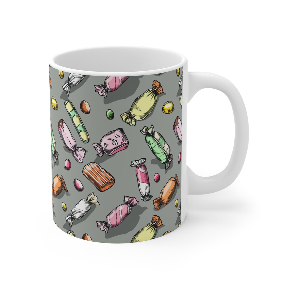 Colorful All-Over Candy Theme Coffee Mug Fun Ceramic Drinkware 231