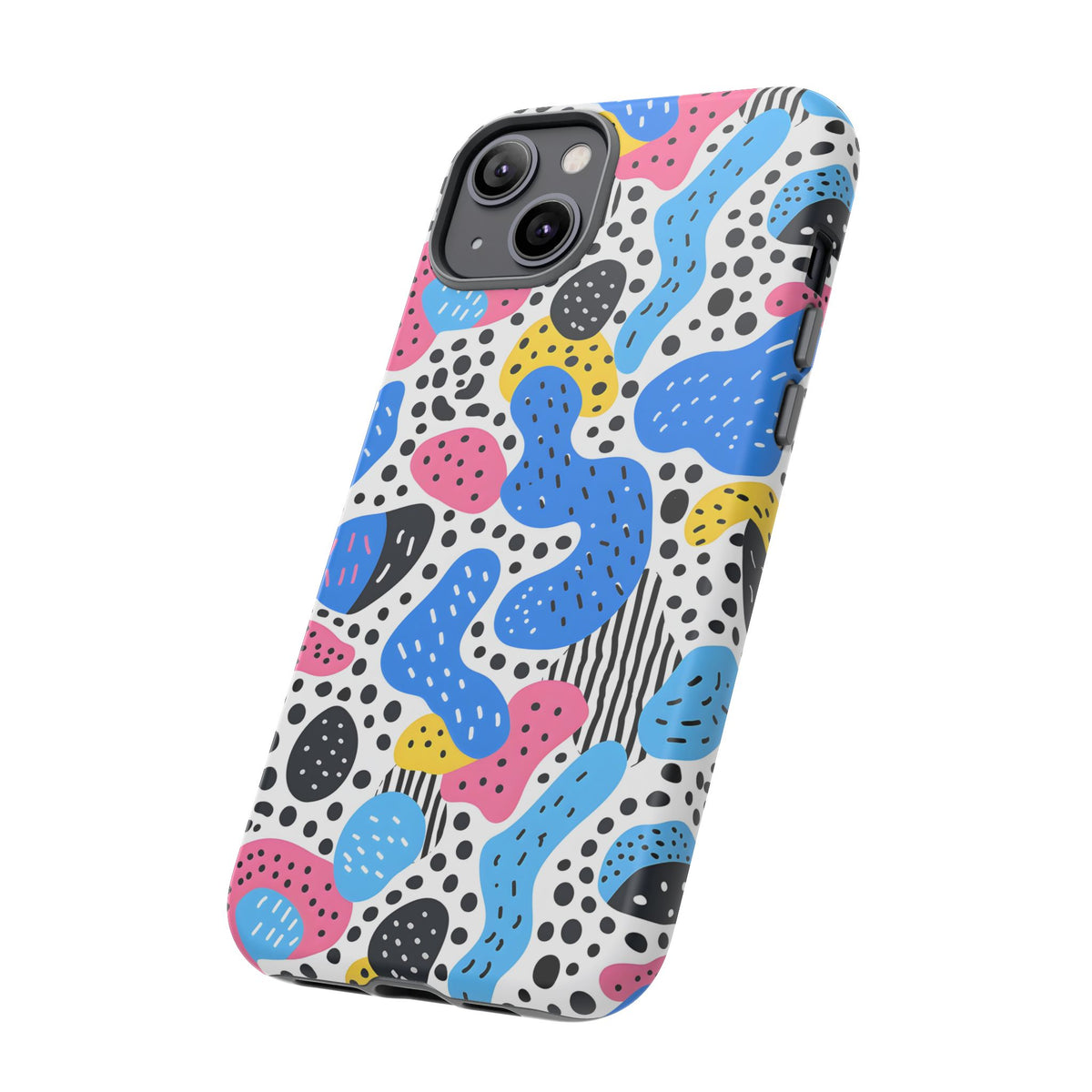 Abstract Baby Blue Memphis Design Phone Case – Sleek and Contemporary Artistry 2