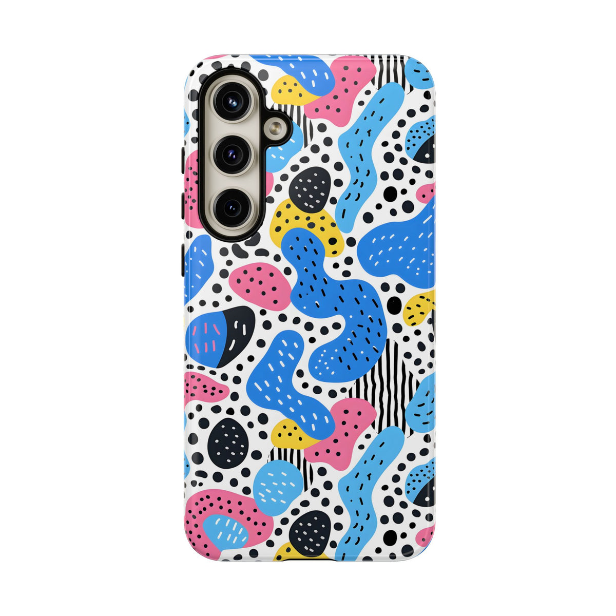 Abstract Baby Blue Memphis Design Phone Case – Sleek and Contemporary Artistry 2