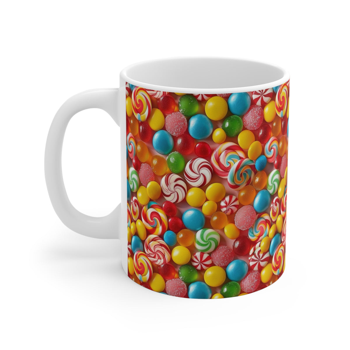 Colorful All-Over Candy Theme Coffee Mug Fun Ceramic Drinkware 017