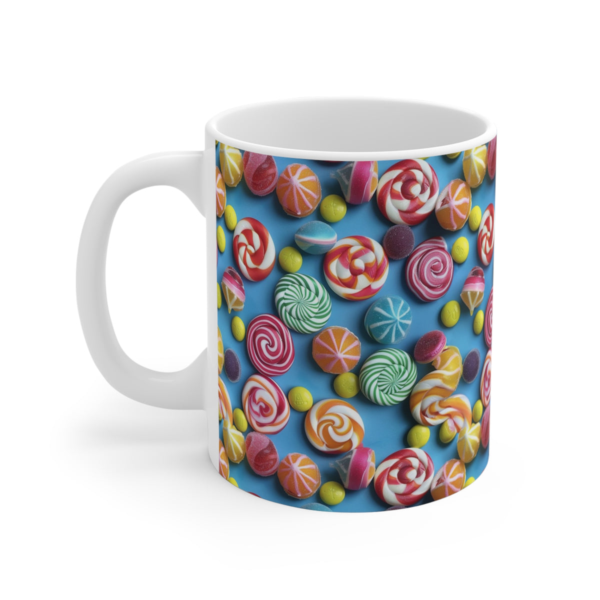 Colorful All-Over Candy Theme Coffee Mug Fun Ceramic Drinkware 329