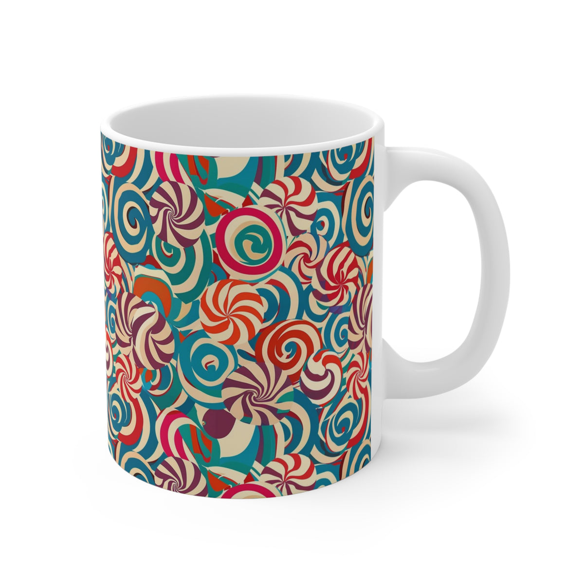 Colorful All-Over Candy Theme Coffee Mug Fun Ceramic Drinkware 025