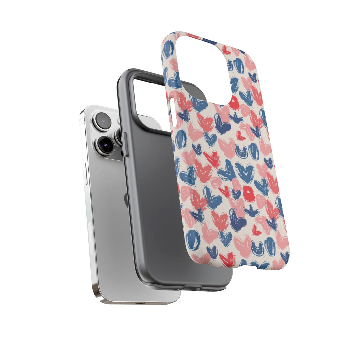 Heart Pattern Phone Case – Stylish & Loving Design for Your Device 354