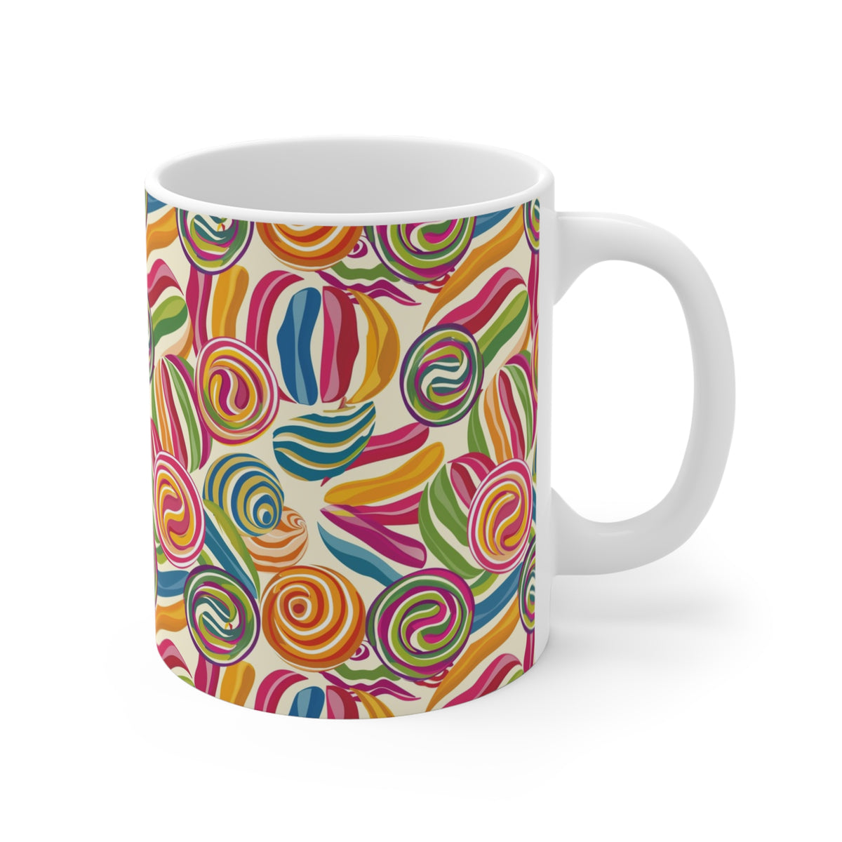 Colorful All-Over Candy Theme Coffee Mug Fun Ceramic Drinkware 236