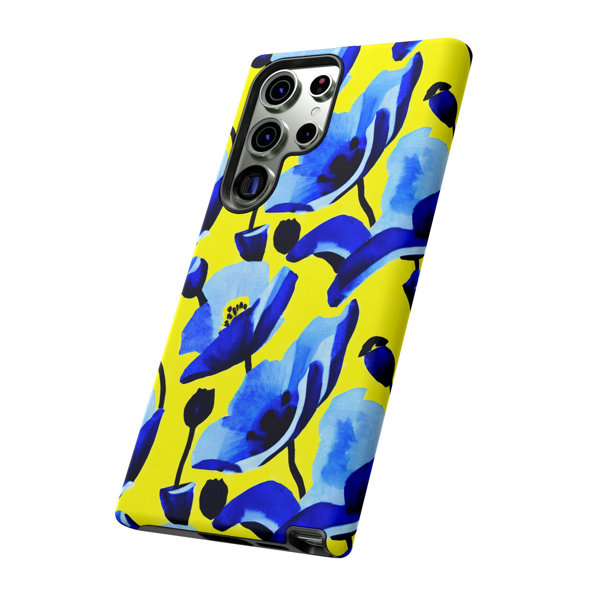 Vibrant Blue Floral Phone Case – A Perfect Fusion of Style and Protection