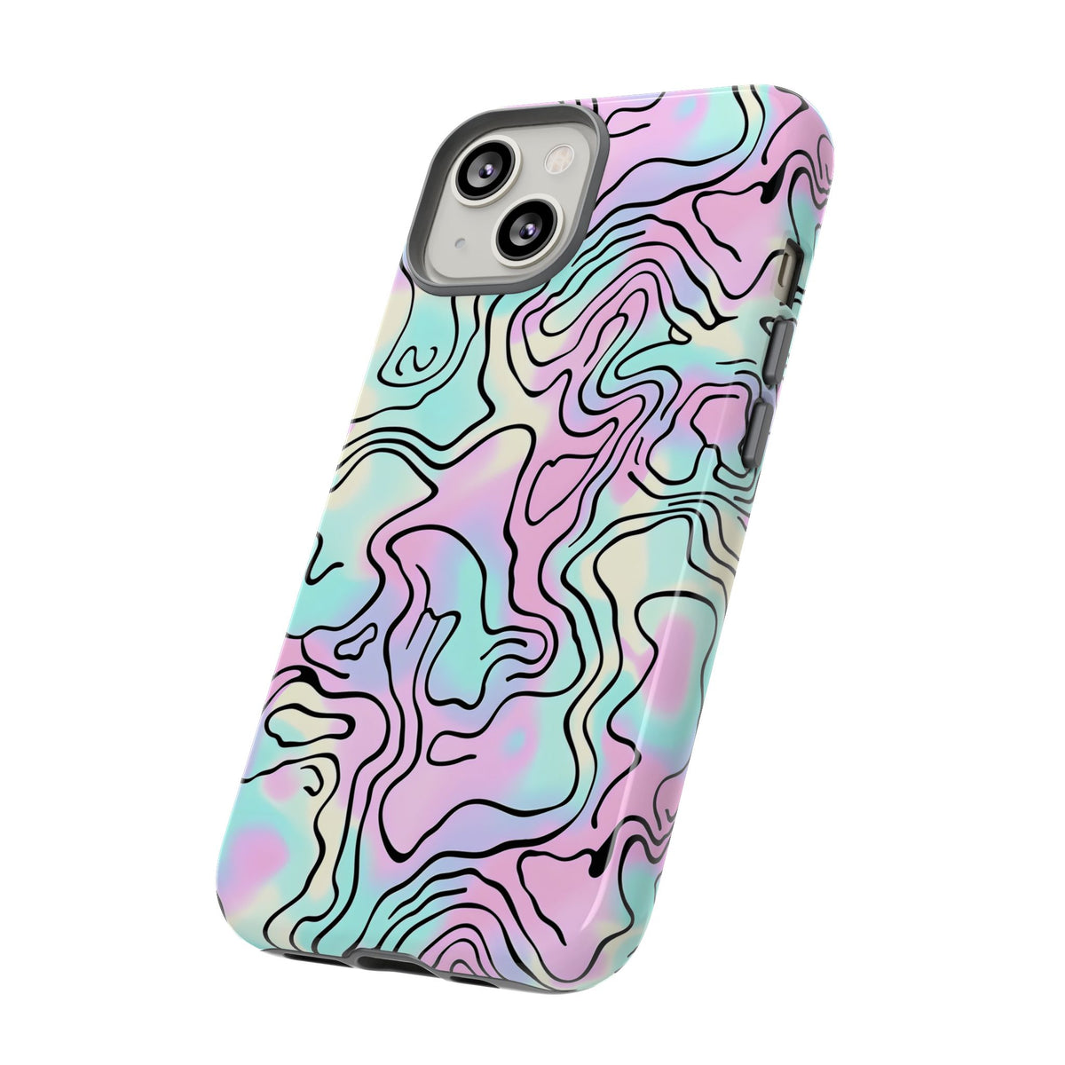 Abstract Pastel Waves and Wavy Lines Phone Case – Elegant and Modern Phone Cover