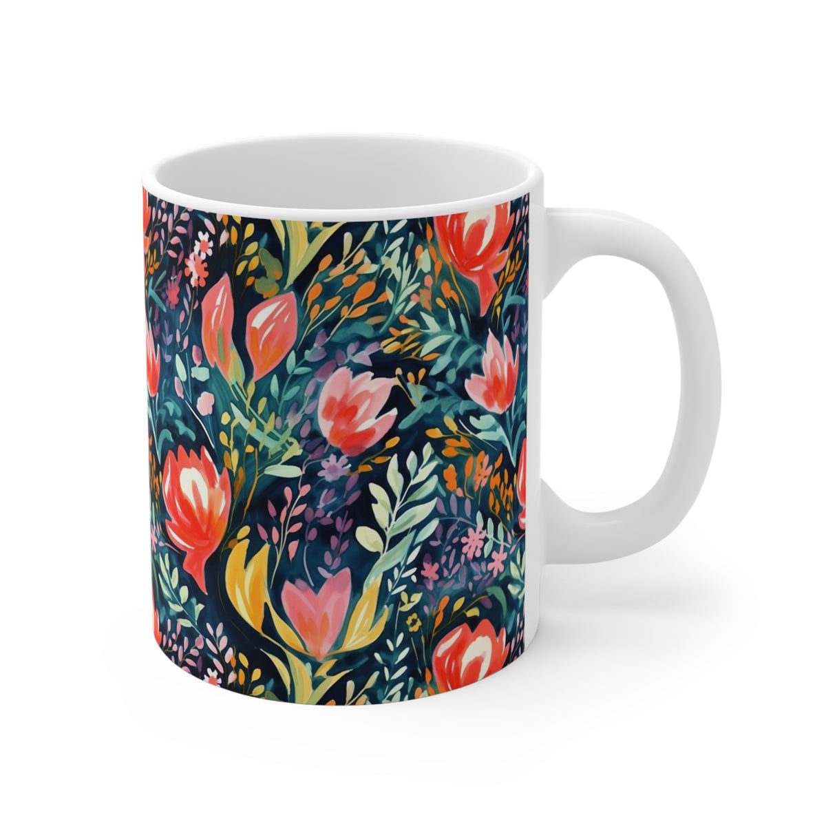 Various Watercolor Design All Over Coffee Mug – Unique Artistic Ceramic Coffee Cup 855